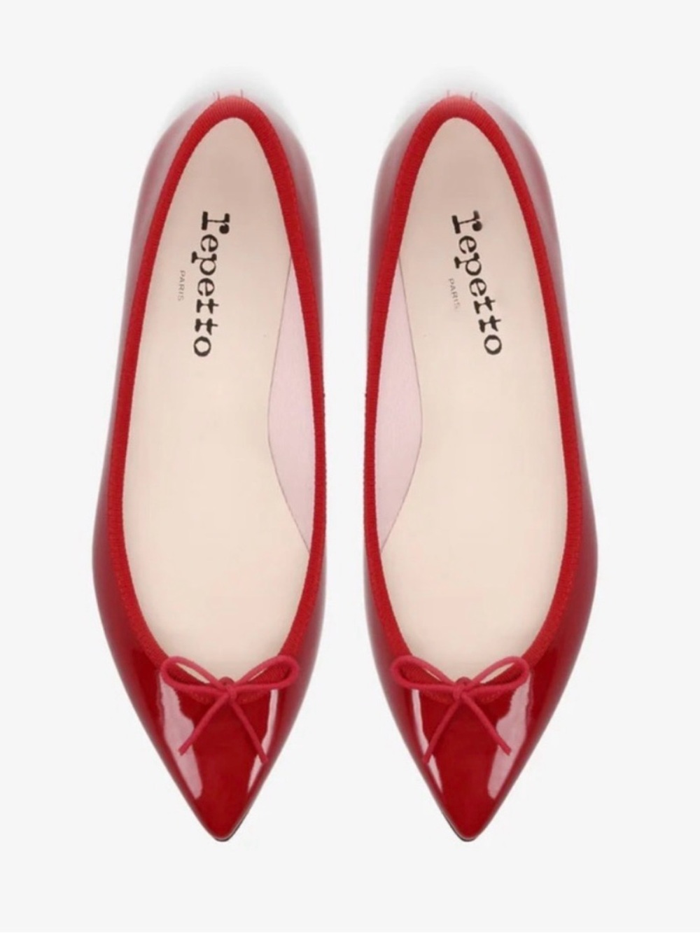 Repetto Red Bridgette Pointed Toe Ballerina Flats